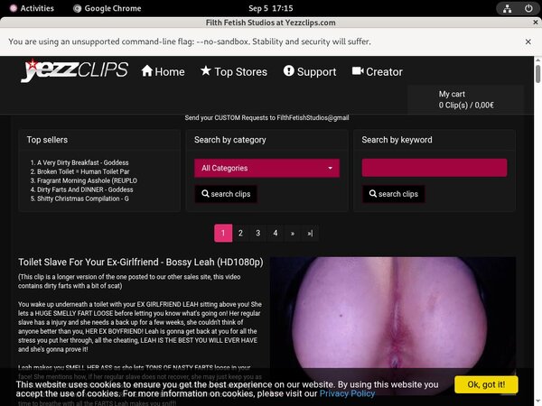 Filth Fetish Studios Billing Form