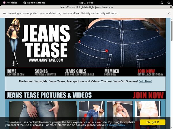 Jeans Tease Logon