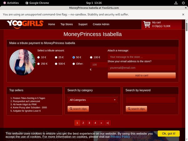 Moneyprincess Isabell Webcams